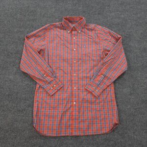 Southern Tide Shirt Mens Small Orange Plaid Skipjack Casual‎ Preppy Beach Surfer